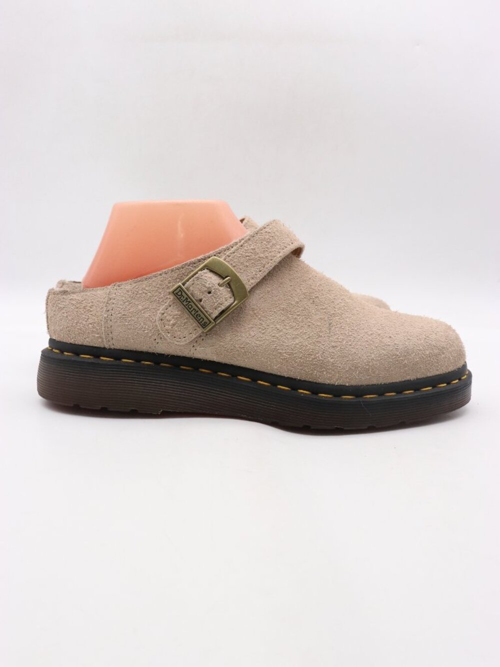 Doc Dr Martens Isham Women's 8 Men's 7 Vintage Taupe Suede Leather Slip On Mules